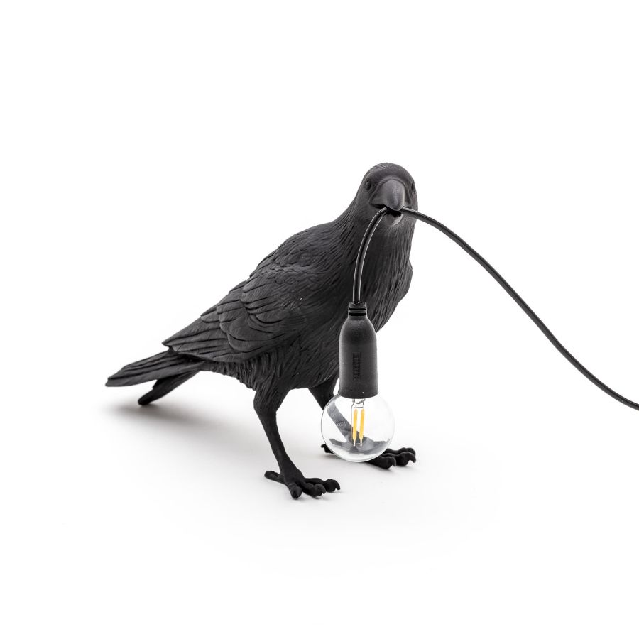 Seletti Bird Lamp Black Waiting OUTDOOR In Saldo