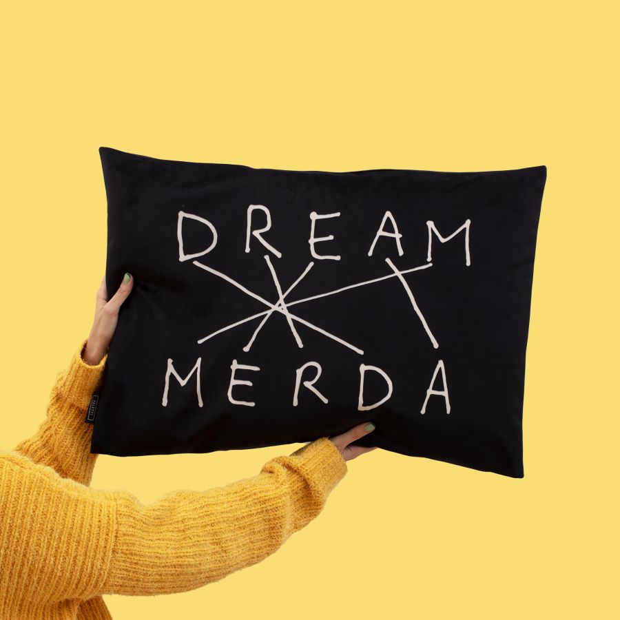 Seletti Cushion Dream-Merda Black Soddisfazione Garantita