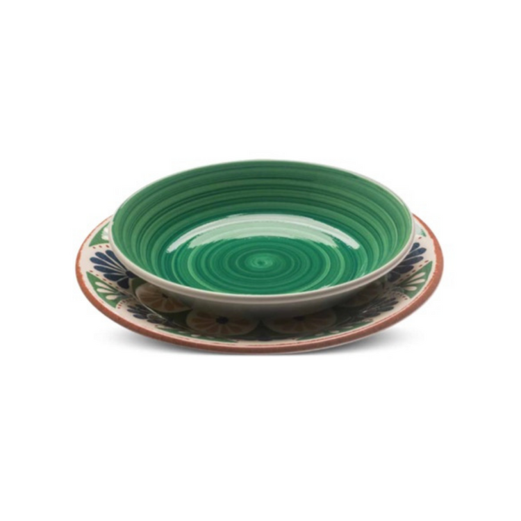 Serafino Zani Ceramica PORTO PIATTO PIANO DIPINTO A MANO - SERVIZIO DA 6